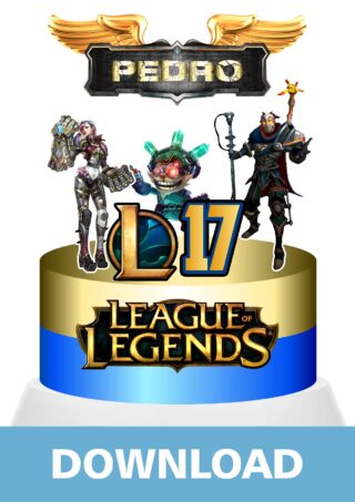 Topo de bolo League of Legends L. O. L. para imprimir grátis